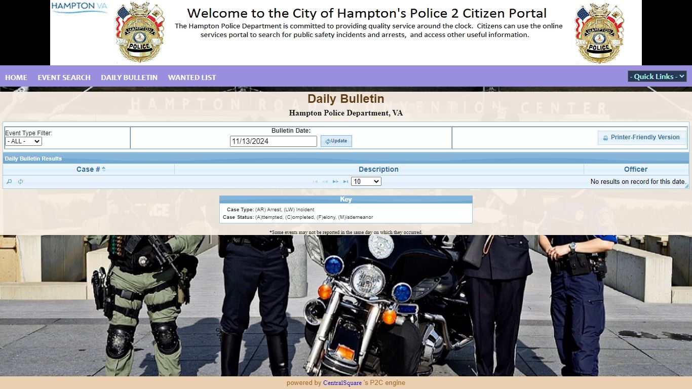 Hampton Police Department, VA P2C