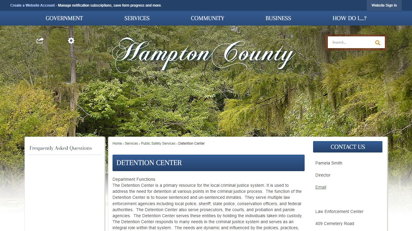 Detention Center | Hampton County, SC - Official Website