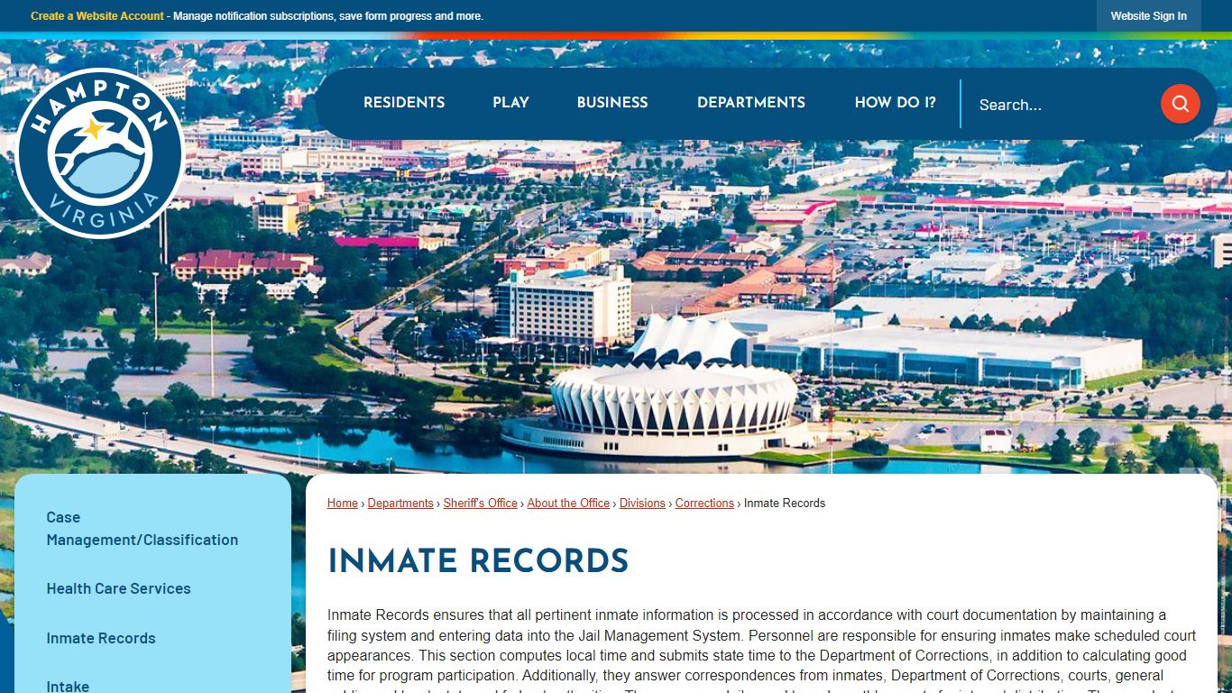 Inmate Records | Hampton, VA - Official Website